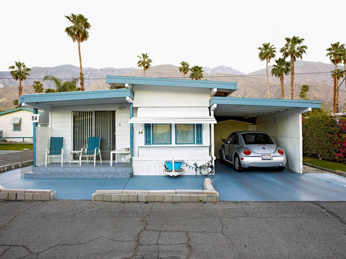 Palm Springs 09 Silver VW, Sahara Mobile Home Park - Photograph by Jeffrey Milstein