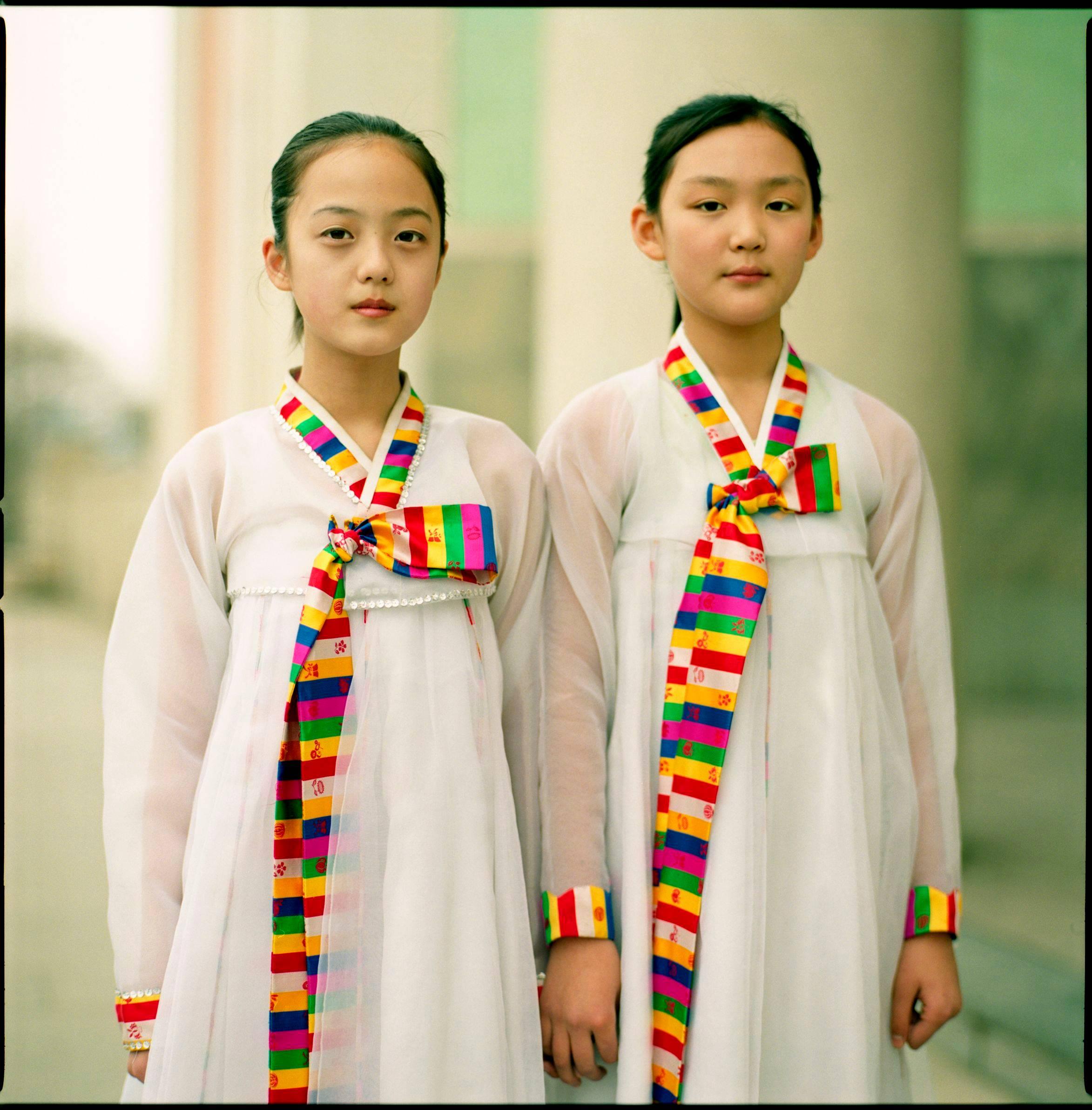 Hiroshi Watanabe Color Photograph - Kim Song Mi & Kim Yun Kyong, Pyongyang Schoolchildren's Palace, N. Korea
