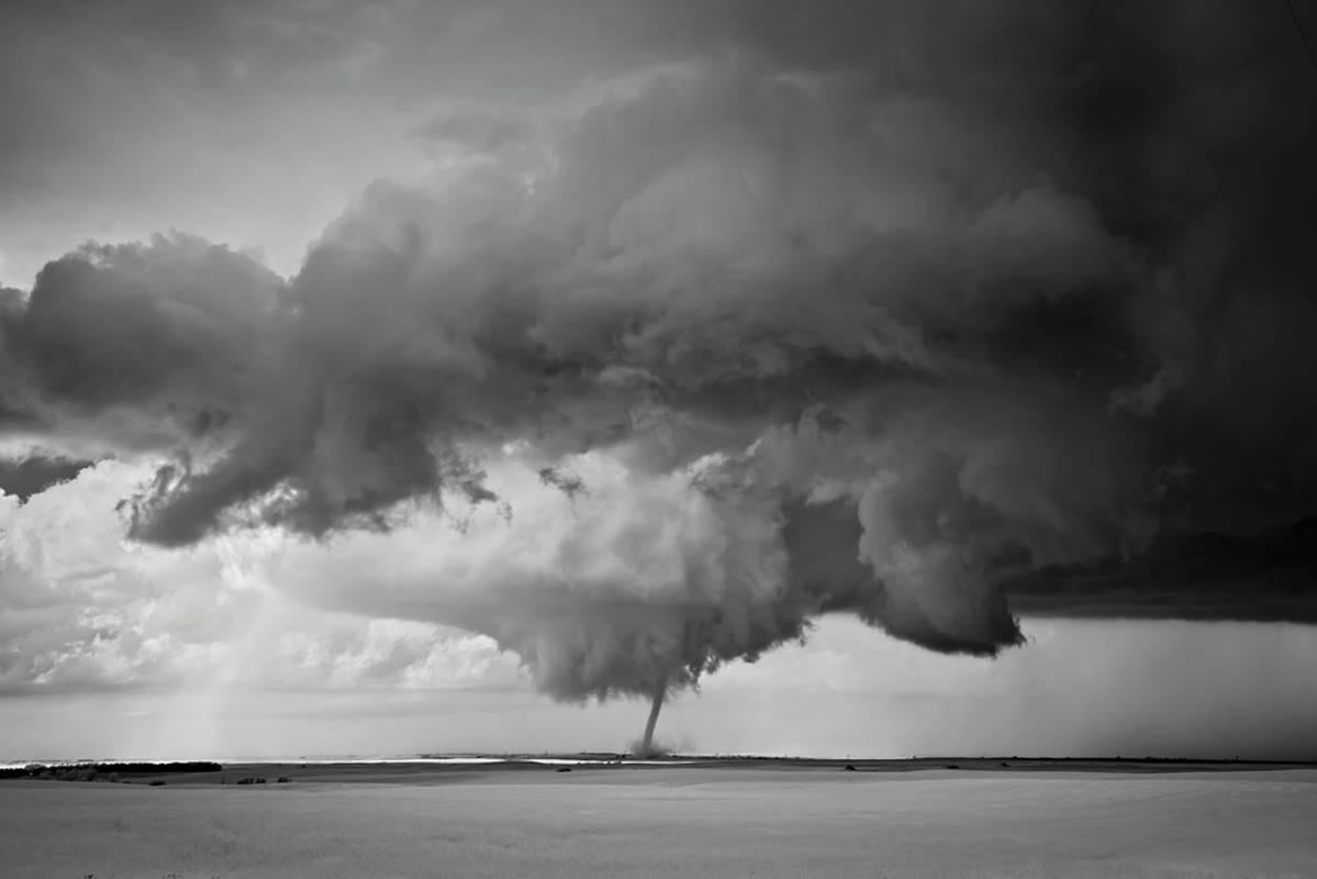 Mitch Dobrowner Black and White Photograph - Tornado Over Plains