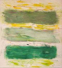 Opera d'arte in stile espressionista astratto, acrilico su tela, firmata, 97 x 105 cm
