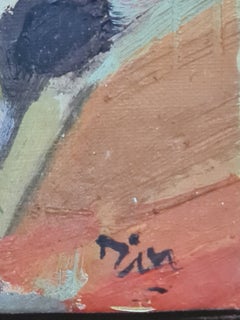 The Jockey, 'En Course', Oil on Canvas, Signed. Circle of Chagall