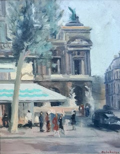 Palais Garnier, Paris, Impressionist Oil on Canvas, Framed 57 x 49.5 CM