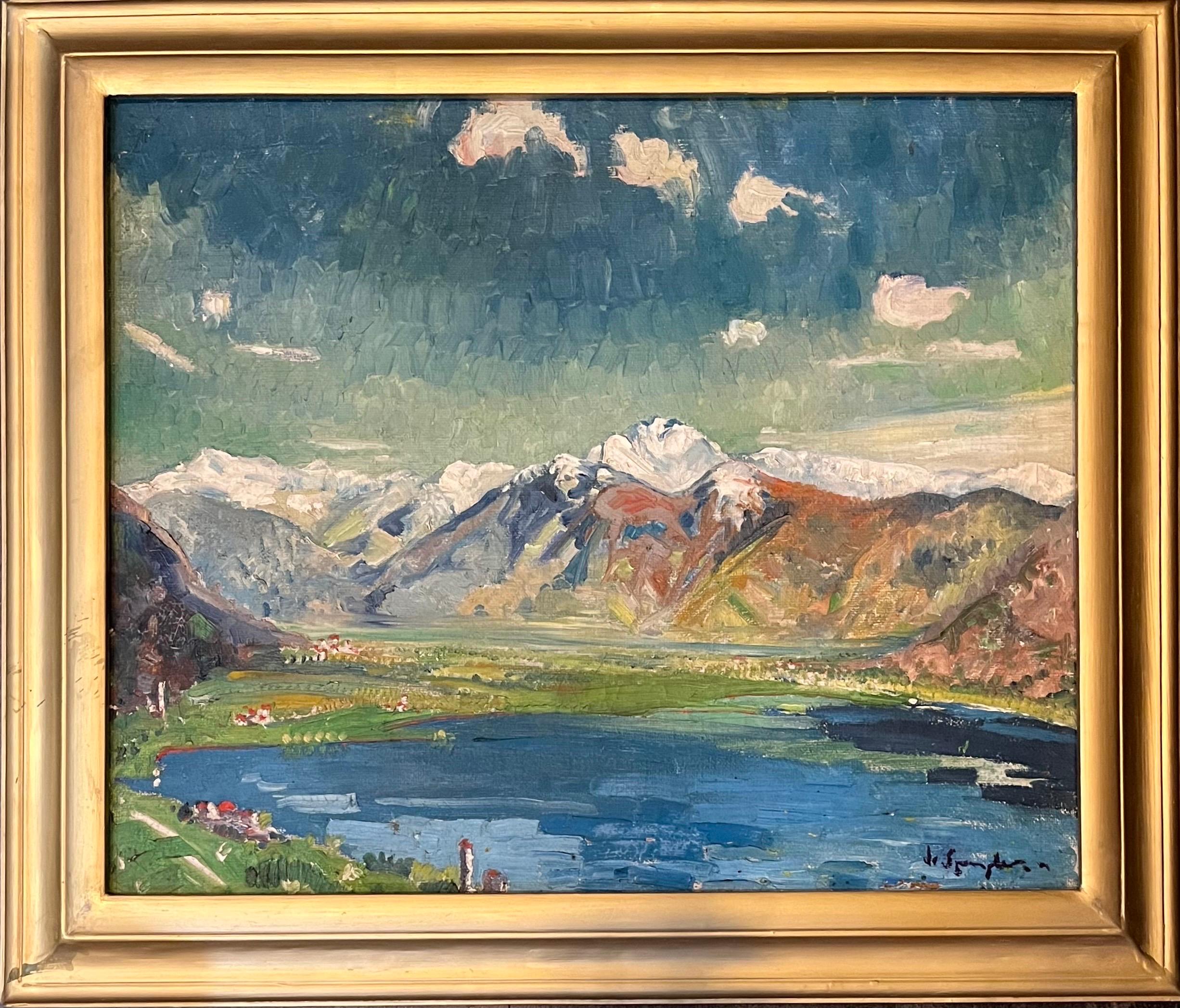 Point of view von Alexandre de Spengler - Öl auf Leinwand 51x61 cm im Angebot 1