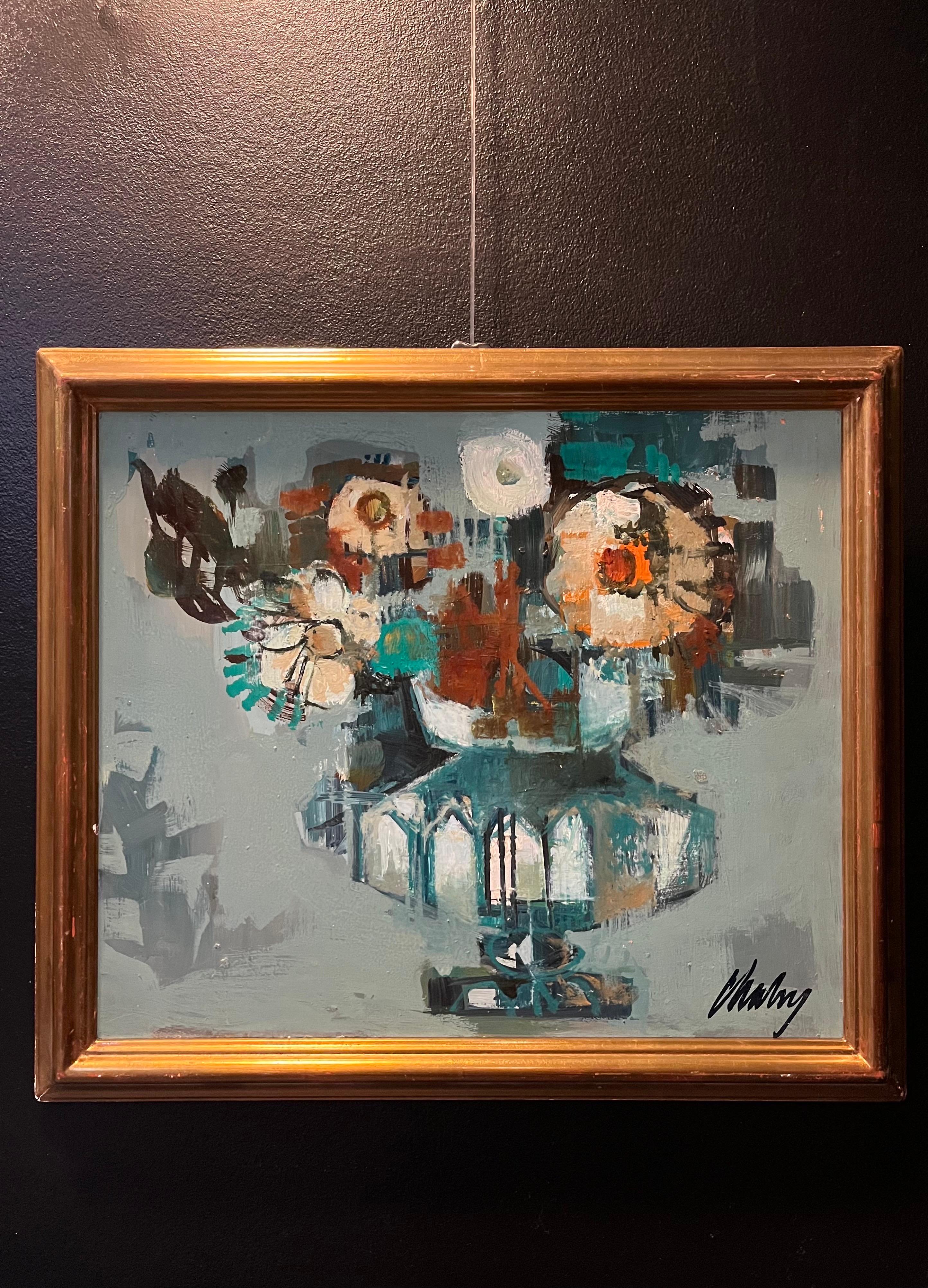 Stilleben von Frank Chabry - Öl auf Karton im Angebot 1