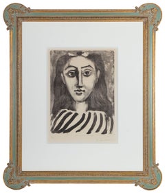 Pablo Picasso Head of a Young Girl, 1949 Signed Lithograph, 42/50, 34 x 29 Frame
