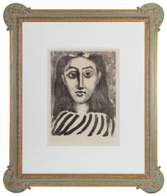 Pablo Picasso Head of a Young Girl, 1949 Signed Lithograph, 42/50, 34 x 29 Frame