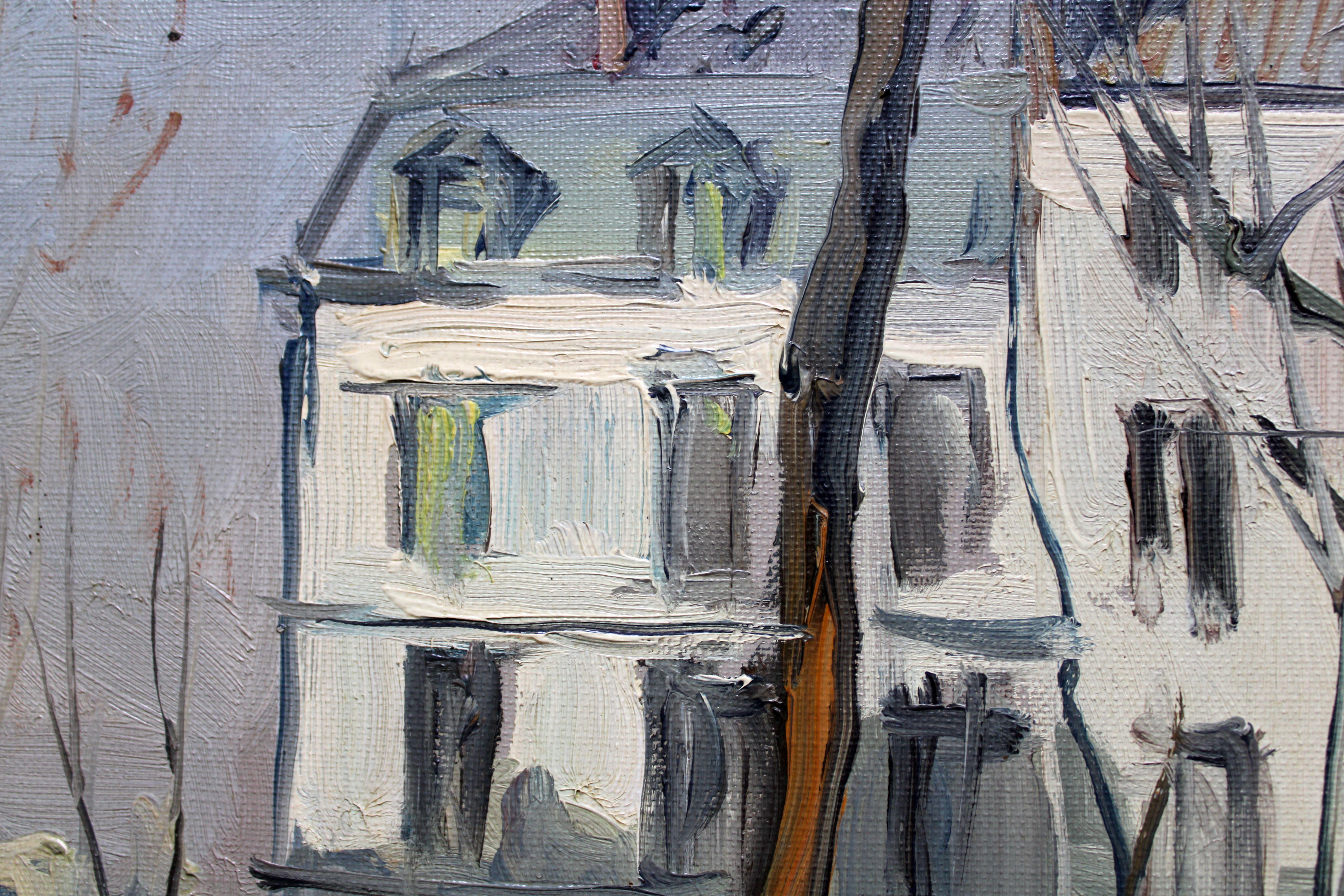 Mercado de flores frente a la Madeleine en París. Óleo sobre lienzo, 54x65 cm en venta 5