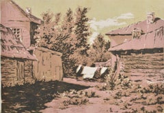 In the Backyard. Paper, monotype, 25 x 35.5 cm.