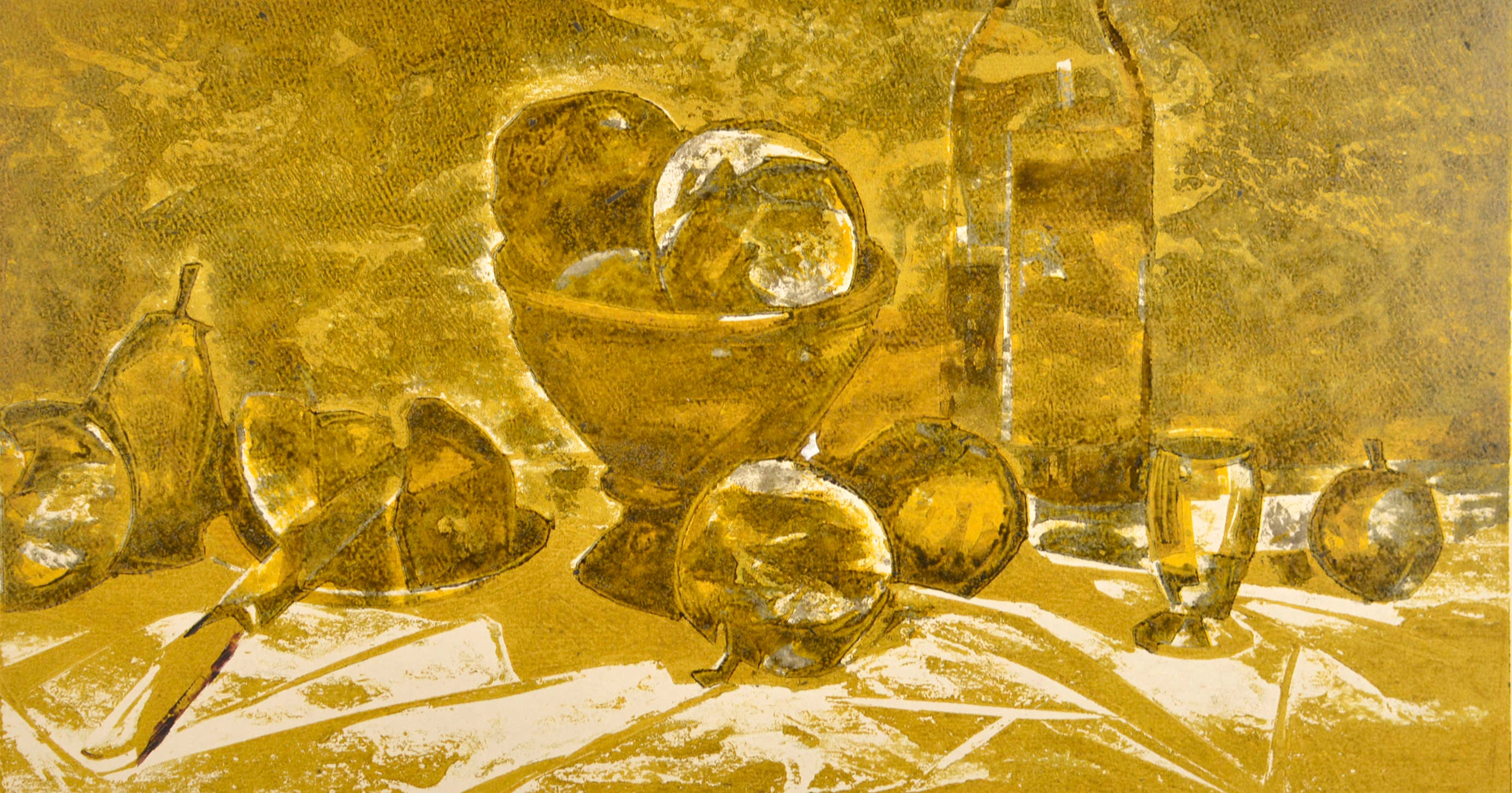 Still Life. 1964, cardboard, monotype, 30x57 cm.