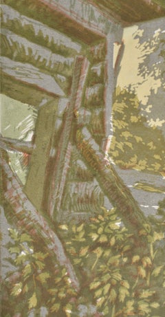 «Patio trasero». 1957, papel, monotipo, 31 x 39 cm. Firmado.
