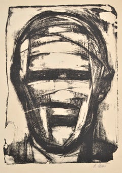 Ritratto. Carta, monotipo, 50x37 cm. Firmato.
