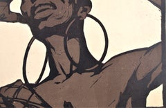 Woman with Earrings. Papper, monotype, 51x66 cm.