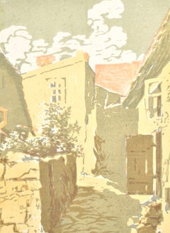Quiet Little Street. 1959, paper, monotype, 34x25 cm. Signed.
