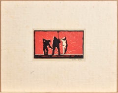 Lavori di scavo. 1959, carta, monotipo, 7x12 cm. Firmato.