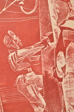 Electricians. 1959, paper, monotype, 54x40 cm.