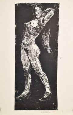 Act. 1964, papier, monotype, 40 x 16 cm. Signé.