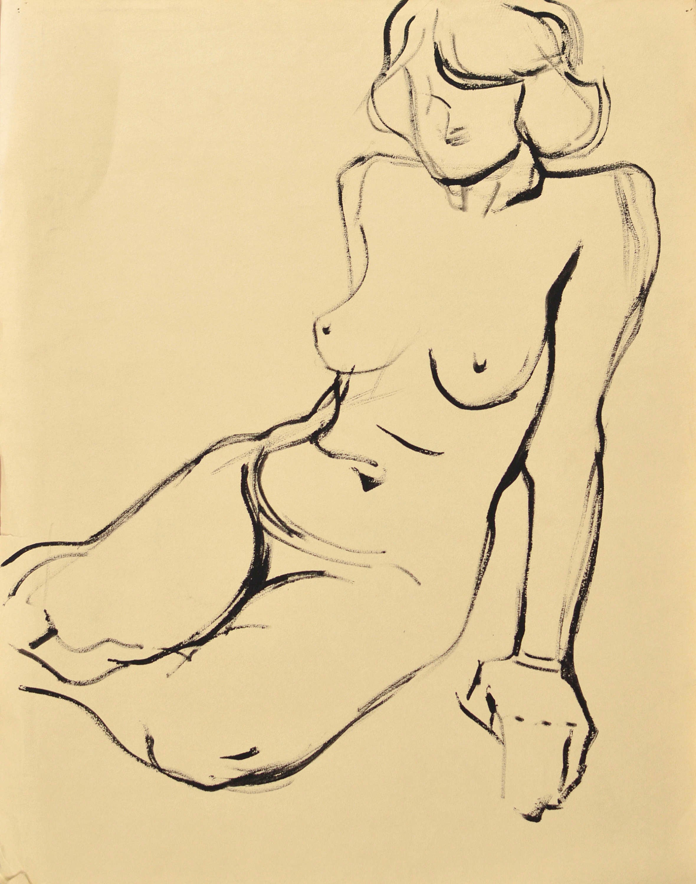 Nude di Albert Goltjakov  - Atto. Carta, inchiostro, 61x49 cm.