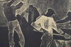 Roadwork. 1961, paper, monotype, 30x66 cm. Signed.