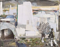 Casas Blancas. Cartón, collage. 42 x 53 cm