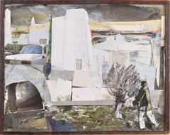 Casas Blancas. Cartón, collage. 42 x 53 cm