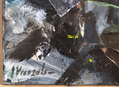 Komposition. 2026. Leinwand, Collage. 50 × 60 cm. Unterschrieben.