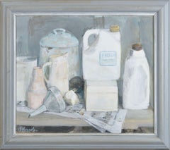 Platos variados. Cartón, óleo. 60 x 71 cm. Firmado.