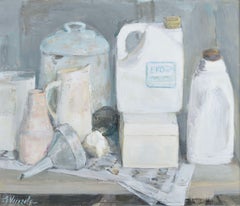 Platos variados. Cartón, óleo. 60 x 71 cm. Firmado.