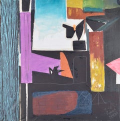 Composition. 1986. Huile sur toile. 91 x 91 cm. Signé