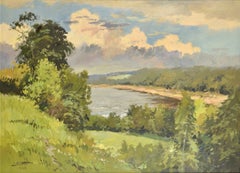 The River, by Edgars Vinters. 1963. Oil on cardboard. 45x61 cm. Signed