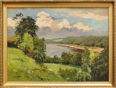 “Il fiume”, di Edgars Vinters. 1963. Olio su cartoncino. 45x61 cm. Firmato