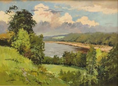 “Il fiume”, di Edgars Vinters. 1963. Olio su cartoncino. 45x61 cm. Firmato