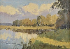 Autumn, by Edgars Vinters. Oil on cardboard. 17x20 cm. Signed