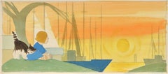 Illustrazione "L'enigma". 1962. Non firmato, certificato incluso.