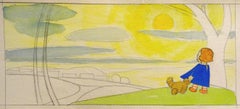 Illustrazione "L'enigma". 1962. Non firmato, certificato incluso.