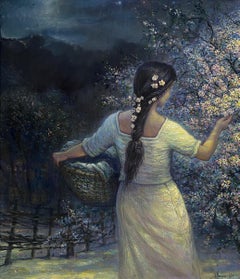 “Al chiaro di luna” di Igor Maikov. 2025. Olio su tela. 70x60 cm. Firmato