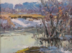 Spring by Edgars Vinters. 1987. Oil on cardboard. 24x31.5 cm. Signed