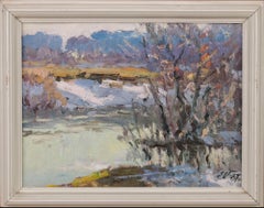 Spring by Edgars Vinters. 1987. Oil on cardboard. 24x31.5 cm. Signed