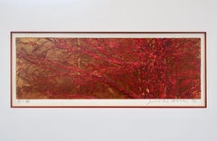 «Red Branches», de Joichi Hoshi; 17,75" x 21" x 1", grabado en madera enmarcado, 1973