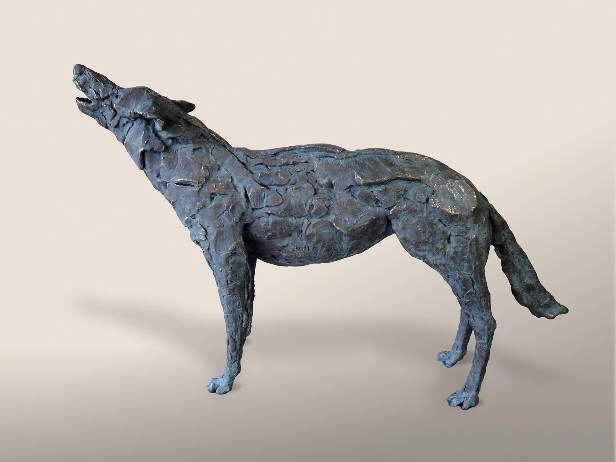 Sharon Loper Figurative Sculpture - Howling Wolf