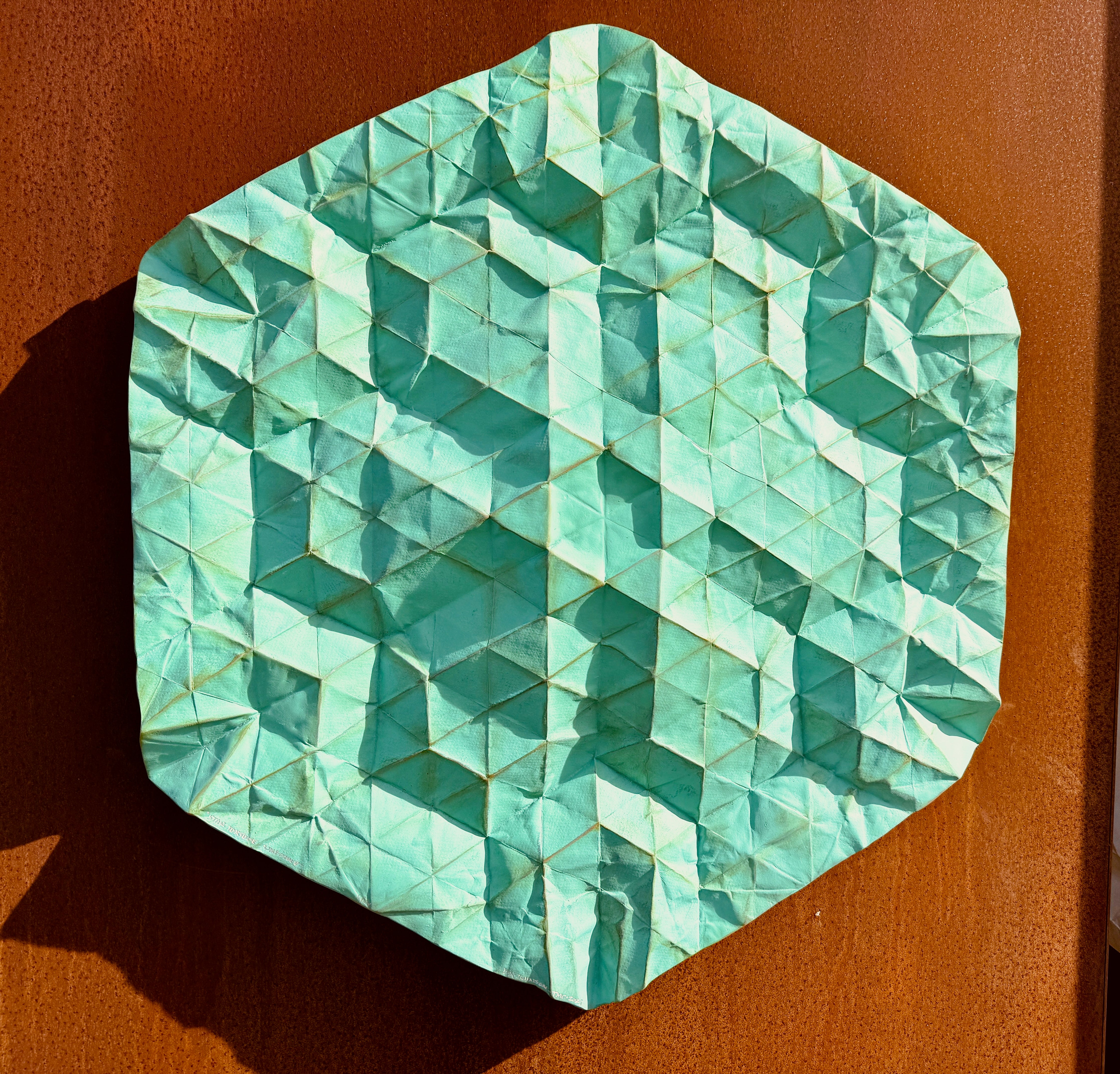 Kevin Box Abstract Sculpture - Star of the Tortoise Unfolded Green 7/24