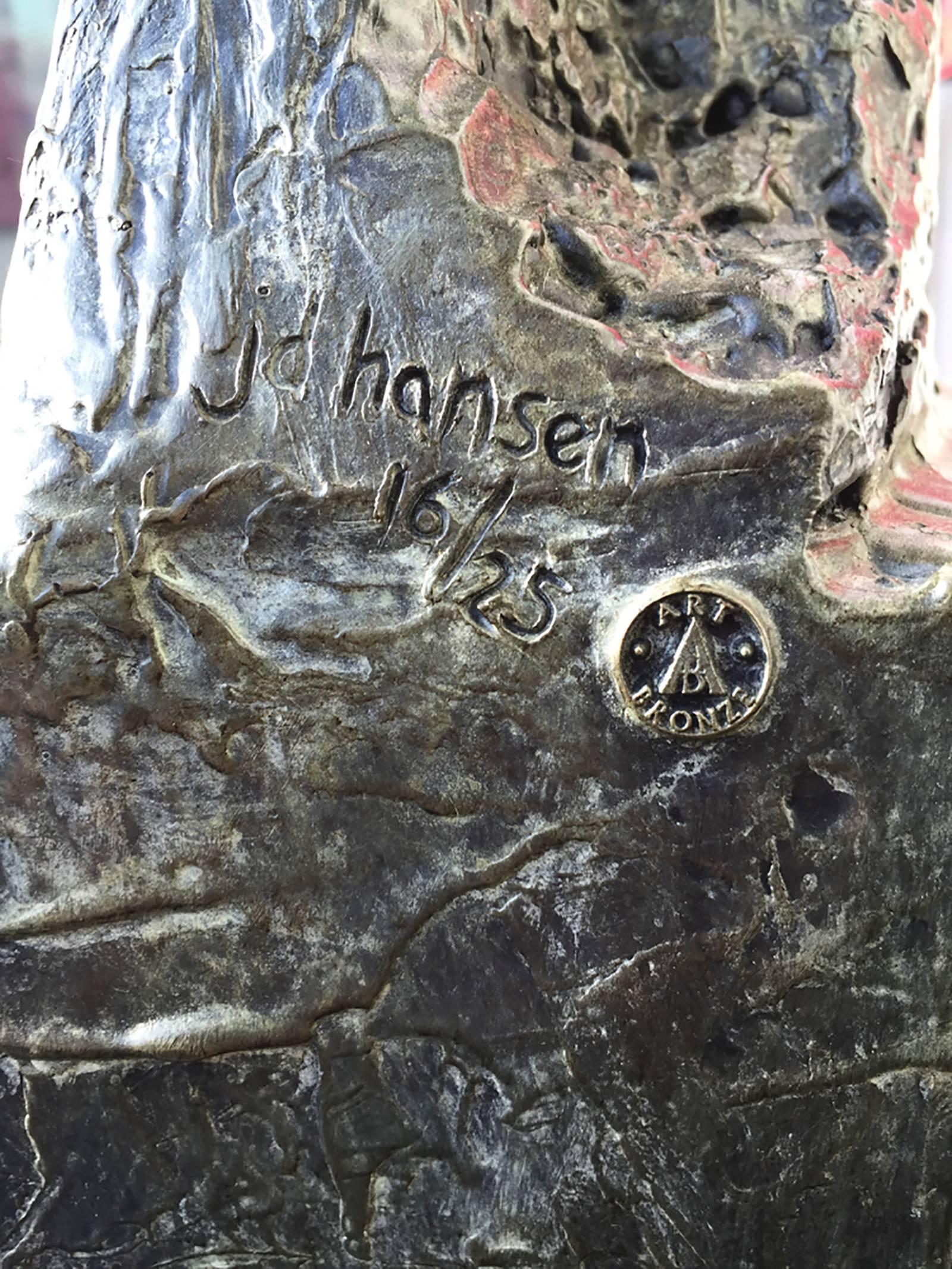 jd Hansen crafts works with exceptional detail, utilizing texture and language in a unique way to create ephemeral and intricate bronzes.

Hansen's work has been collected and exhibited by the Seven Bridges Art Foundation, Park Taiwan Hotel,