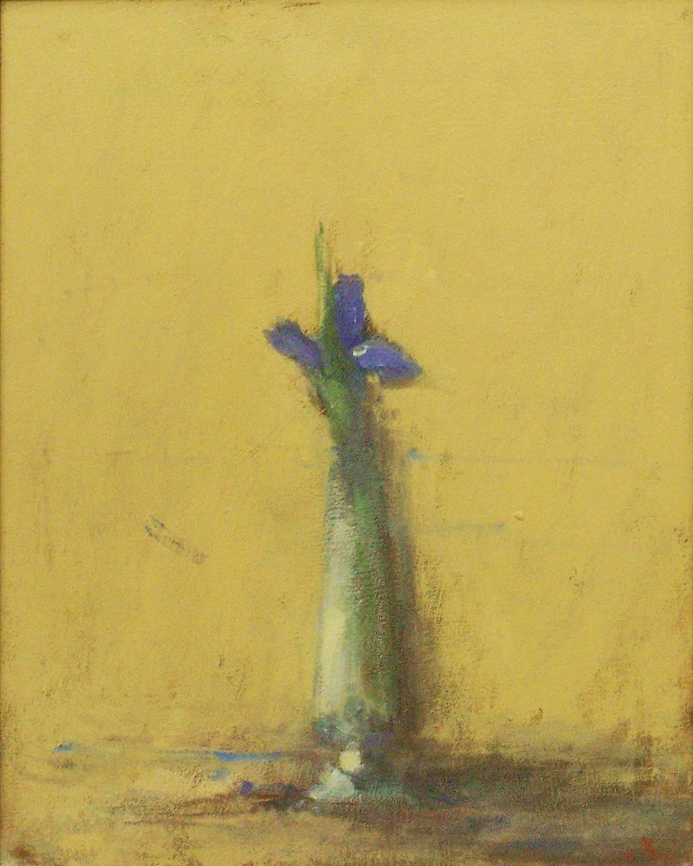 Single Purple Iris - Painting by Terry DeLapp