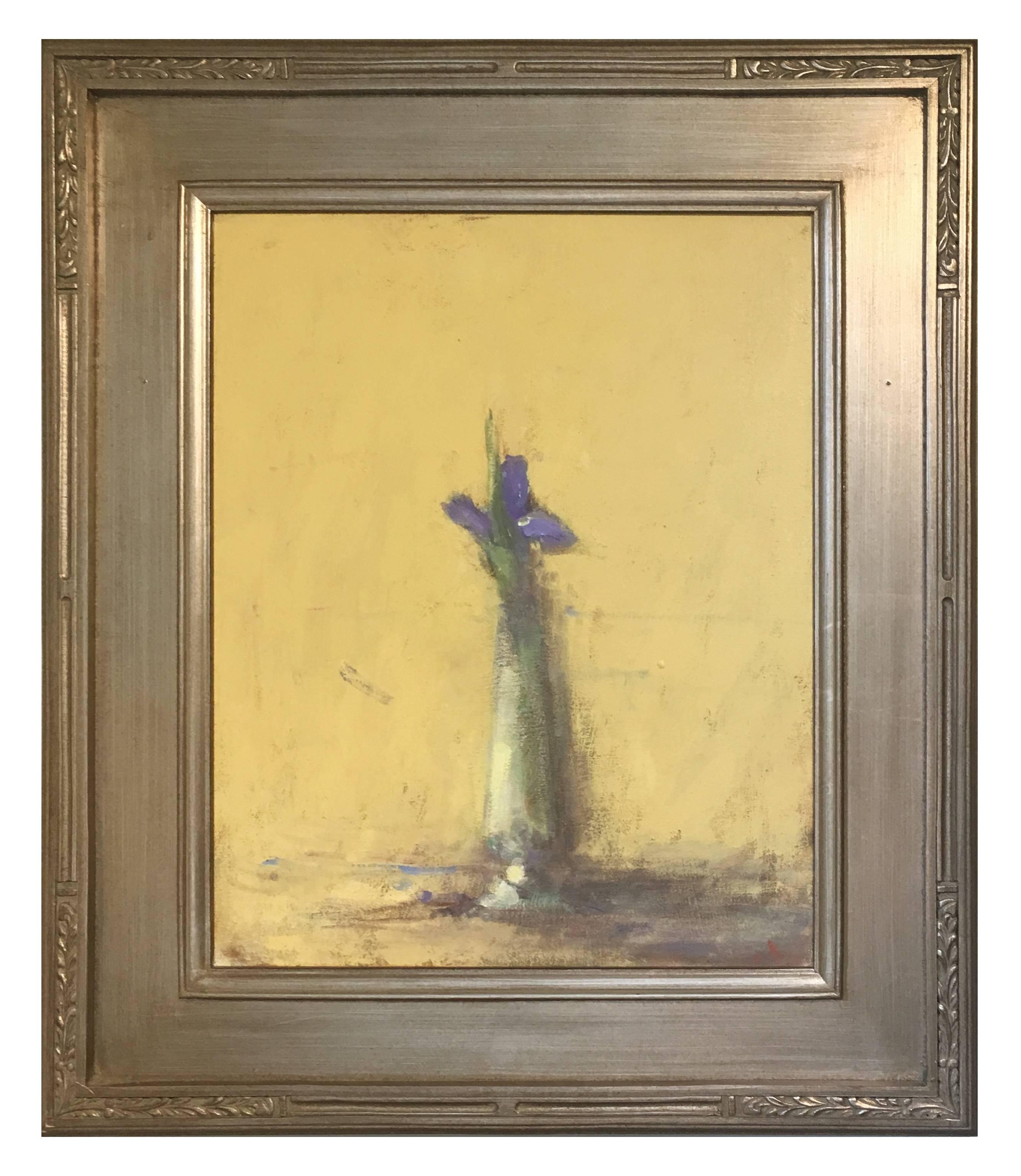 Terry DeLapp Still-Life Painting - Single Purple Iris