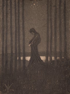 The Flute Player, Original Drawing by Gerhard Henning 1904