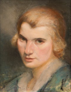 Young Scandinavian Woman, Original Swedish Oil Portrait