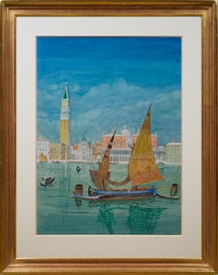 Bacino di San Marco, Venice, 1927, Framed Watercolor, 89 x 71 cm