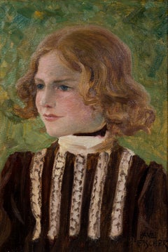 Portrait of a Young Girl in a Striped Dress, c. 1895-1905.