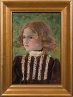 Portrait of a Young Girl in a Striped Dress, c. 1895-1905.