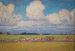 Schwedisches postimpressionistisches Landschaftsbild, das die Ebene bei Väsby in Skåne zeigt, 1917