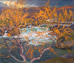 Serata di settembre in Lapponia, Mårkafallet, Sädvajaure, dipinto a olio, 1982